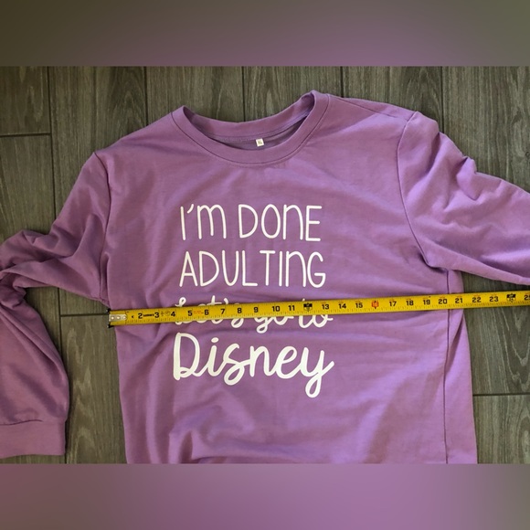 Disney theme Crewneck|”I’m done adulting let’s go to Disney”, Size XL•••Lilac - Picture 11 of 11